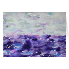 グレーと紫の印象派の水彩風景