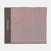 グレーと茶色のパタモダンーンのパーソナライズ フリースブランケット (正面(横))