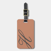 グレーと茶色のモノグラムの荷物タグ ラゲッジタグ (正面縦)