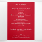 グレーと赤のビジネス3折パンフレット 三つ折りカード (内部中)