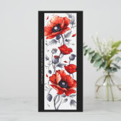 グレーと赤のポピーのブックマークを作成 (スタンド正面)