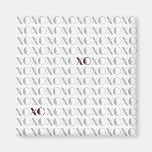 グレーと赤のXOXO マグネット