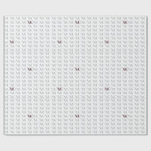 グレーと赤のXOXO ラッピングペーパー (フラット)