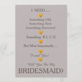 グレーと金ゴールドとハートが私の花嫁になる 招待状