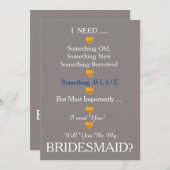 グレーと金ゴールドとハートが私の花嫁になる 招待状 (正面/裏面)