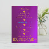 グレーと金ゴールドとハートは私のブライドメイドI 招待状 (スタンド正面)