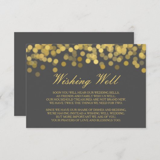 グレーと金ゴールドのトイモダンンクウェイングウェルカード エンクロージャーカード (正面/裏面)