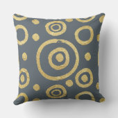 グレーと金ゴールドの円パターン クッション (裏面)