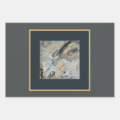 グレーと金ゴールドの強度フラットラッピング紙 ラッピングペーパーシート (正面)