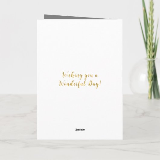 グレーと金ゴールドの義理の誕生日に写真の妹を追加 カード (裏面)