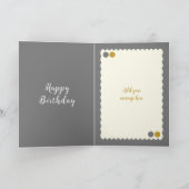 グレーと金ゴールドの義理の誕生日に写真の妹を追加 カード (内部)