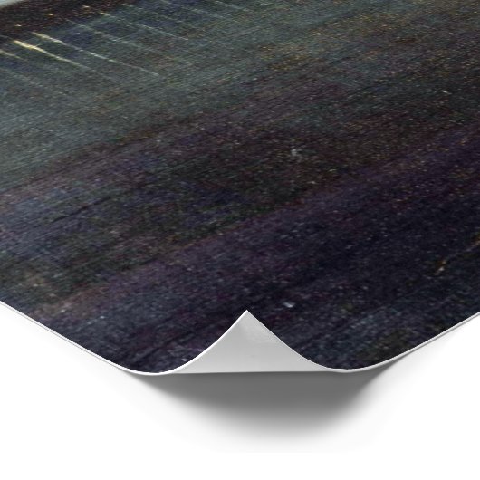 グレーと金ゴールドウェストミンスター橋Whのノクターン ポスター (角)