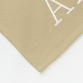 グレーと金ゴールドストライプモノグラム |編集可能な色 フリースブランケット (角)