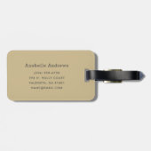 グレーと金ゴールドストライプモノグラム |編集可能な色 ラゲッジタグ (裏面横)