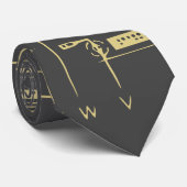 グレーと金ゴールドテックのマザーボード |回路基板 ネクタイ (ロール)