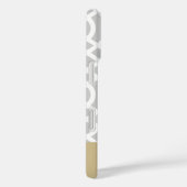 グレーと金ゴールドトレリスハートモノグラム Case-Mate iPhoneケース (裏面 / 右)