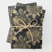 グレーと金ゴールドパリをテーマにした ラッピングペーパーシート (インサイチュ)