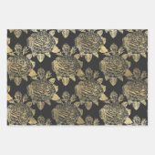 グレーと金ゴールドパリをテーマにした ラッピングペーパーシート (正面)