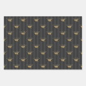 グレーと金ゴールドパリをテーマにした ラッピングペーパーシート (正面3)