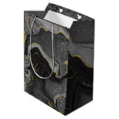 グレーと金ゴールドマーリングデザイン ミディアムペーパーバッグ (裏面アングル)