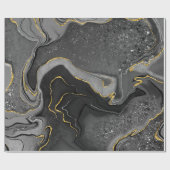 グレーと金ゴールドマーリングデザイン ラッピングペーパー (フラット)
