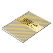 グレーと金ゴールド引用文コレクション ノートブック (左側)