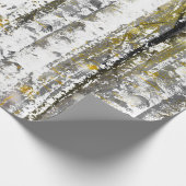 グレーと金ゴールド樺の木 ラッピングペーパー (角)