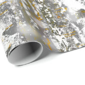 グレーと金ゴールド樺の木 ラッピングペーパー (ロールコーナー)