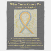 グレーと金ゴールド認識度リボンエンジェルブランケット フリースブランケット (正面)