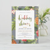 グレーと金ゴールド | 夏のウェディングシャワー招待状 招待状 (スタンド正面)
