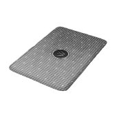 グレーと銀アクセント千鳥格子のバスマット バスマット (アングル)