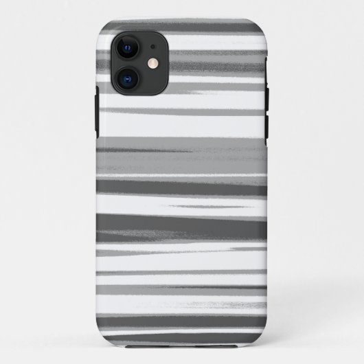 グレーと雪のシームレストライプスグラフィックアート Case-Mate iPhoneケース (裏面)