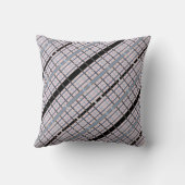 グレーと青の格子縞 クッション (裏面)