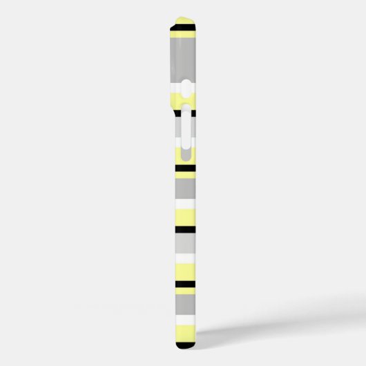 グレーと黄ストライプのスタイリッシュパーソナライズされた色 Case-Mate iPhoneケース (裏面 / 左)