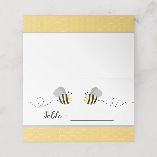 グレーと黄色ののまわりに座席表 プレイスカード (外部開封)