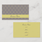 グレーと黄色のアーガイル名刺 名刺 (正面/裏面)