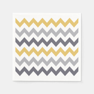 グレーと黄色のパターンのナプキン スタンダードカクテルナプキン