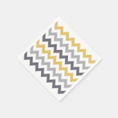 グレーと黄色のパターンのナプキン スタンダードカクテルナプキン (角)