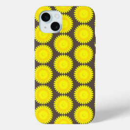 グレーと黄色のプリント、ケース – メイトiPhoneケース iPhone 15 Miniケース