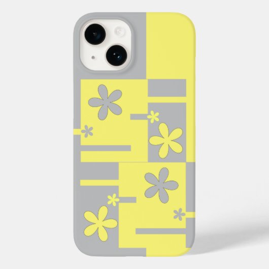 グレーと黄色のプリント、ケース – メイトiPhoneケース Case-Mate iPhoneケース (裏面)