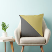 グレーと黄色のモダン三角形の形状ボホスタイル クッション (椅子)