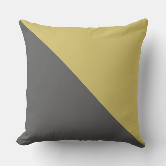 グレーと黄色のモダン三角形の形状ボホスタイル クッション (正面)