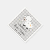 グレーと黄色のラム男女兼用赤ちゃんシャワー スタンダードカクテルナプキン (角)