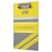 グレーと黄色の名前の追加イニシャル事務所 クリップボード (左)