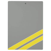 グレーと黄色の名前の追加イニシャル事務所 クリップボード (裏面)