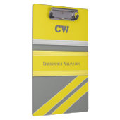 グレーと黄色の名前の追加イニシャル事務所 クリップボード (右)