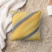 グレーと黄色の対角線抽象芸術 クッション (ブランケット)