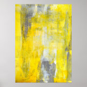 グレーと黄色の抽象芸術アートのポスター ポスター (正面)
