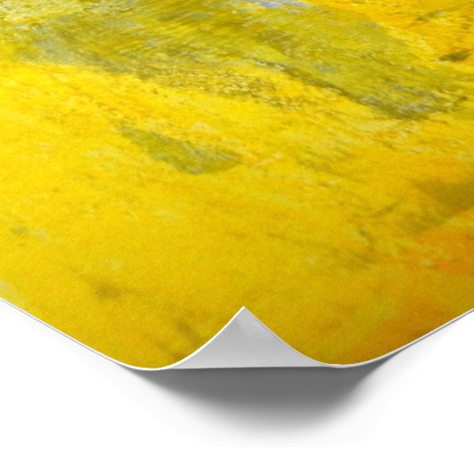 グレーと黄色の抽象芸術アートのポスター ポスター (角)