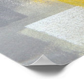 グレーと黄色の抽象芸術アート ポスター (角)